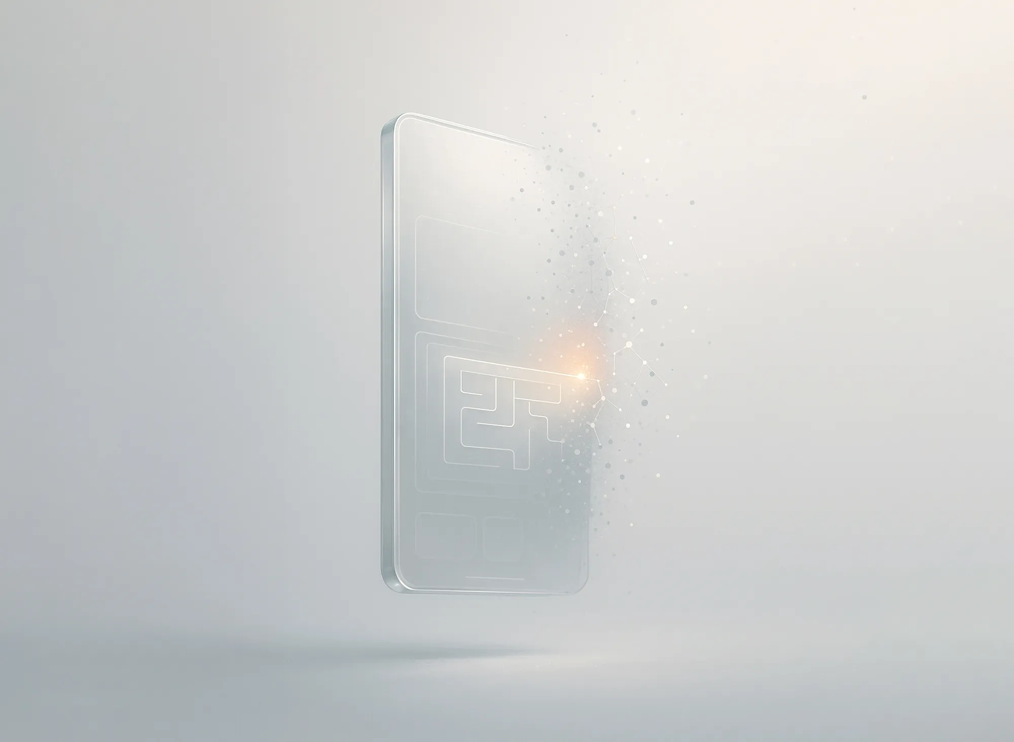 A translucent smartphone on a light background, illustrating the importance of good responsive user experience (UX).