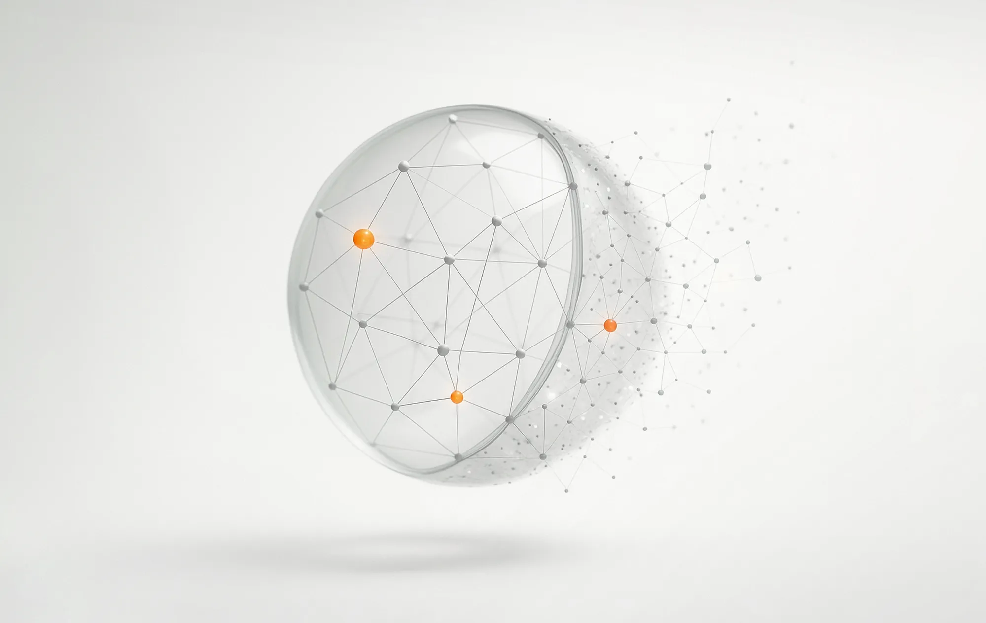 Three floating drones emit orange beams onto a digital display, representing conversion rate optimization.